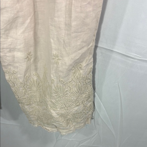 XCVI Beige Wide-Leg Linen Pants Size Small - Picture 8 of 10